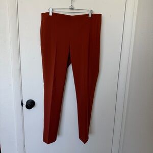 Women’s Orange Dress Pants with Elastic Waist Size 10